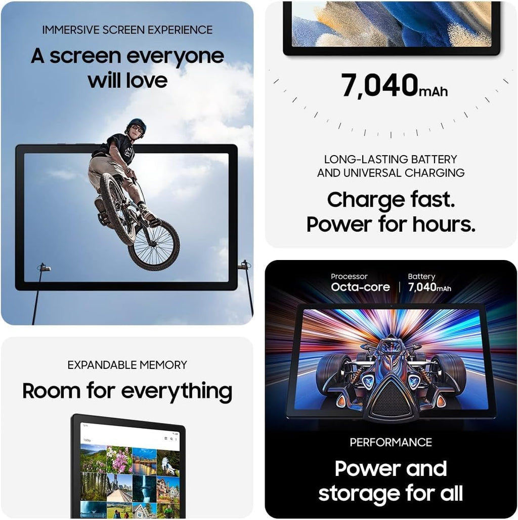 Samsung Galaxy Tab A8 10.5' 64GB Android Tablet, LCD Screen, Kids Content, Smart Switch, Expandable Memory, Long Lasting Battery, Fast Charging, US Version, 2022, Pink Gold