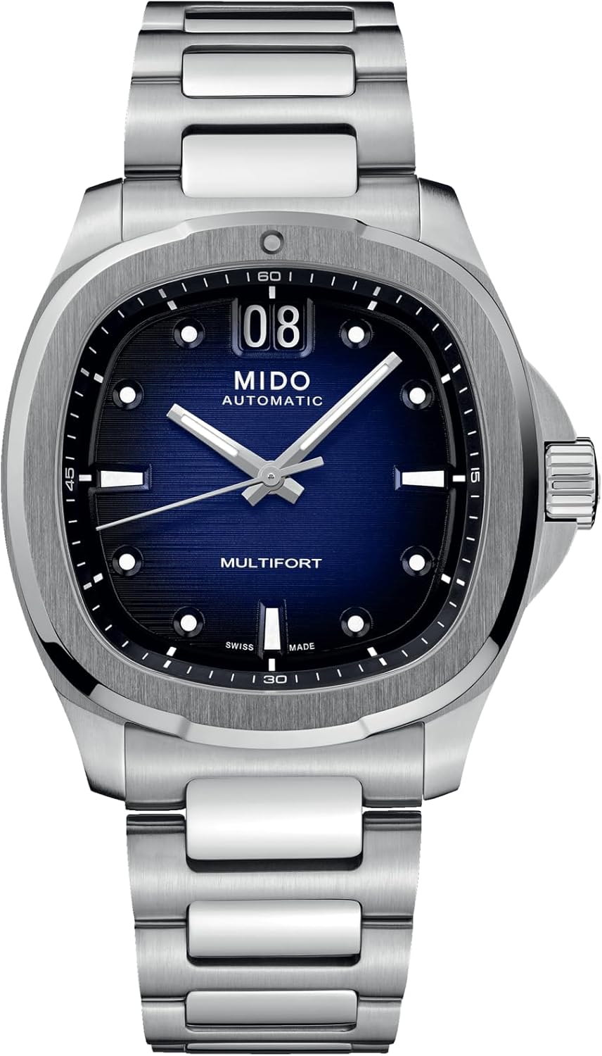 MIDO Multifort TV Big Date - Swiss Automatic Watch for Men - 40mm Case with Transparent Caseback