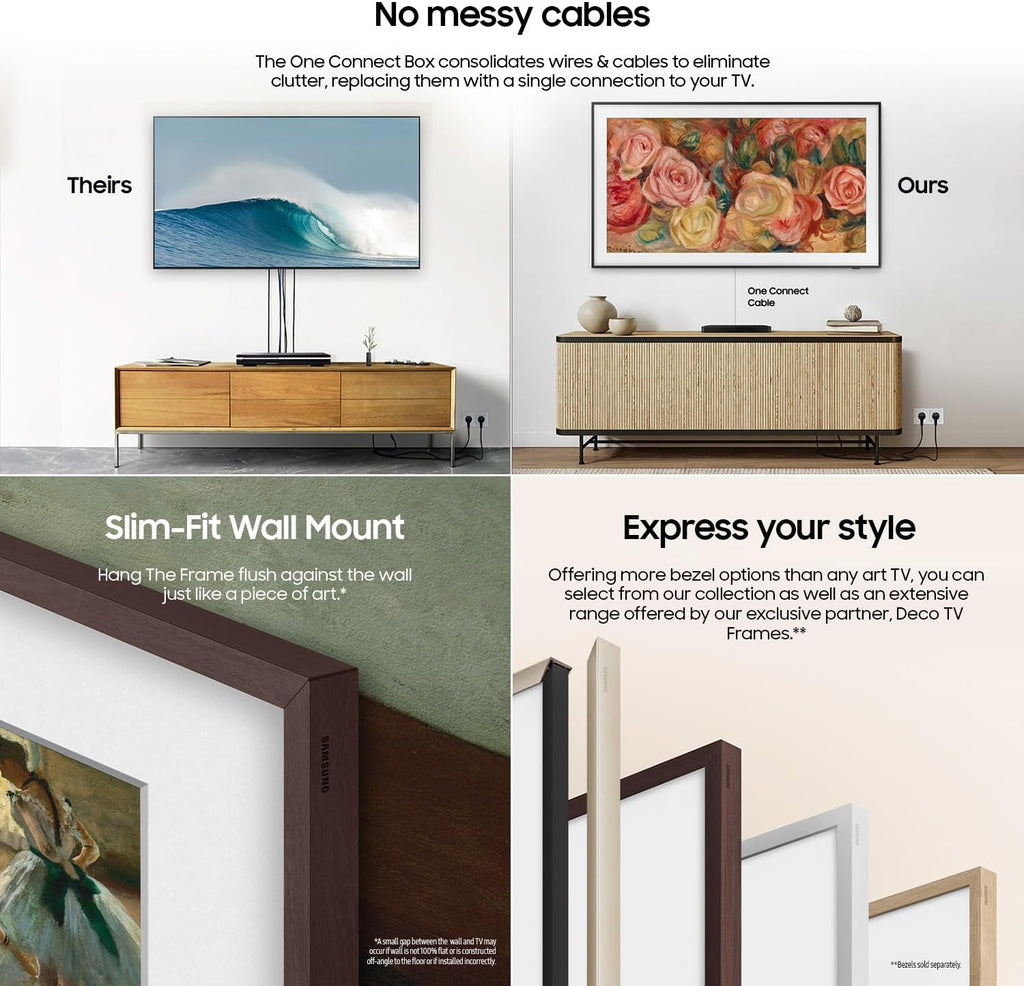 Samsung 75-Inch Class QLED 4K LS03D The Frame Series Quantum HDR Smart TV w/Dolby Atmos, Art Mode, Anti-Reflection, Customizable Frame, Slim Fit Wall Mount with Alexa Built-in (QN75LS03D, 2024 Model)
