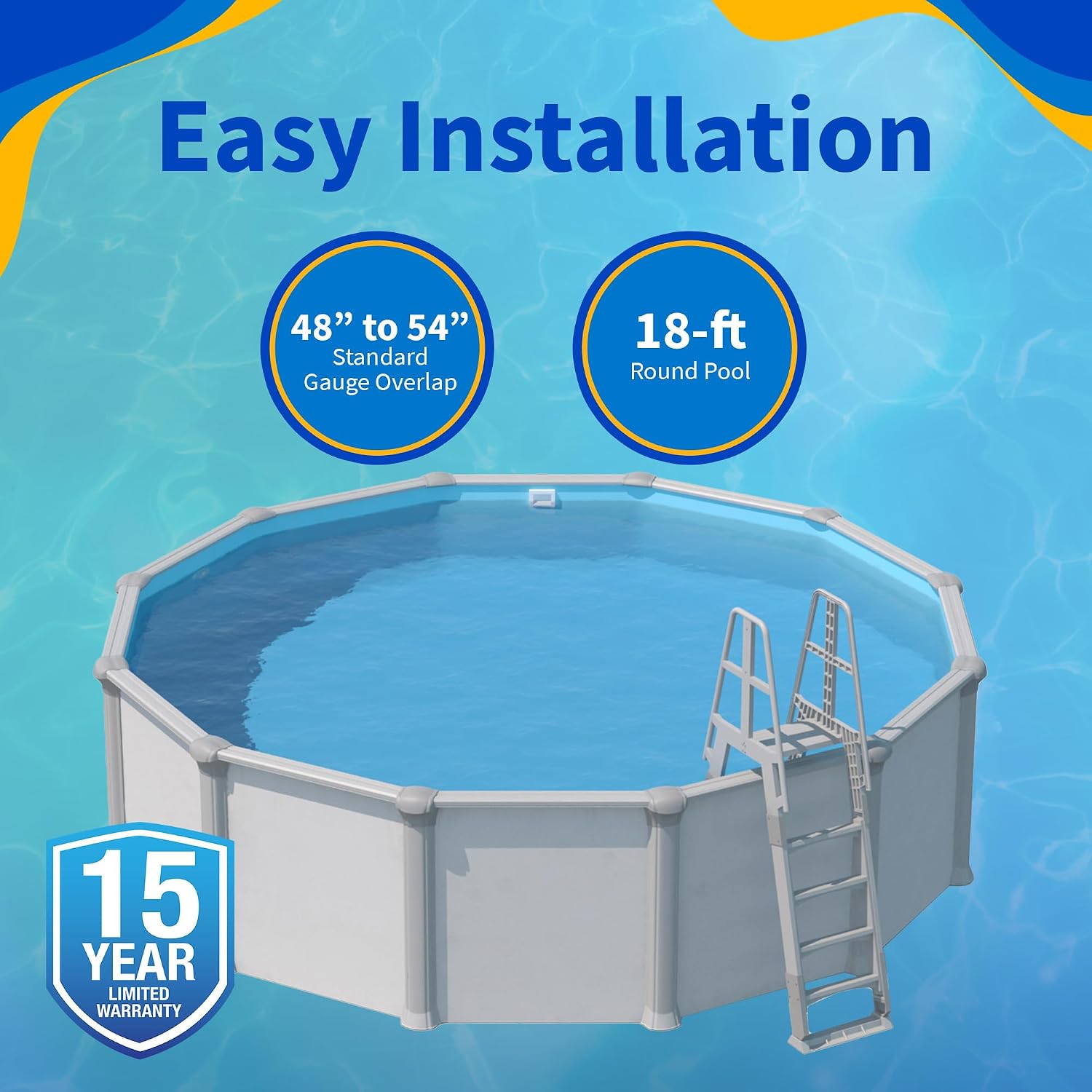 Blue 18-ft Round Standard Gauge Overlap Liner - 48/54-in