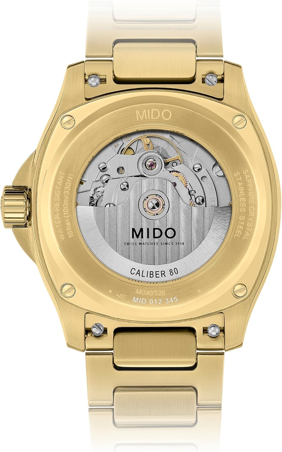 MIDO Multifort TV Big Date - Swiss Automatic Watch for Men - 40mm Case with Transparent Caseback