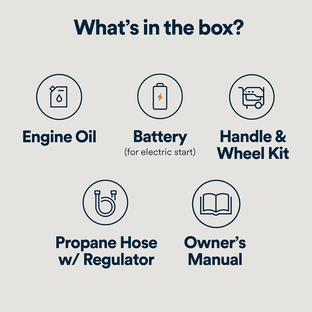 Generac 12,500 Starting Watt Tri-Fuel Portable Generator - Electric Start - Gas, Propane or Natural Gas - Home Backup, Jobsite, or RV - Quiet Operation - Long Runtime - 50-State Compliant