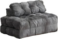 Folding Sofa Bed, 3-in-1 Convertible Sleeper Chair with Pillow, Double Futon Couch Bed with Back Support, Portable Fold Out Chair Bed Comfy Floor Sofa Lounge for Living Room Bedroom, Gray