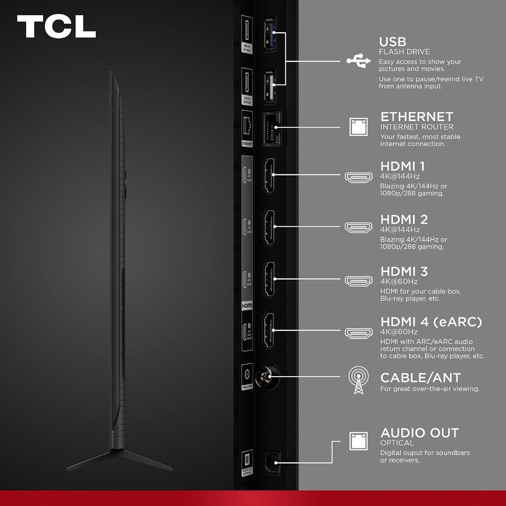 TCL 85 Inch Class T7 Series | 4K QLED HDR | 85T7, 2025 Model | 120HZ-144HZ High Brightness Smart Google TV Dolby Atmos Audio | Voice Remote Alexa Gaming Streaming Television