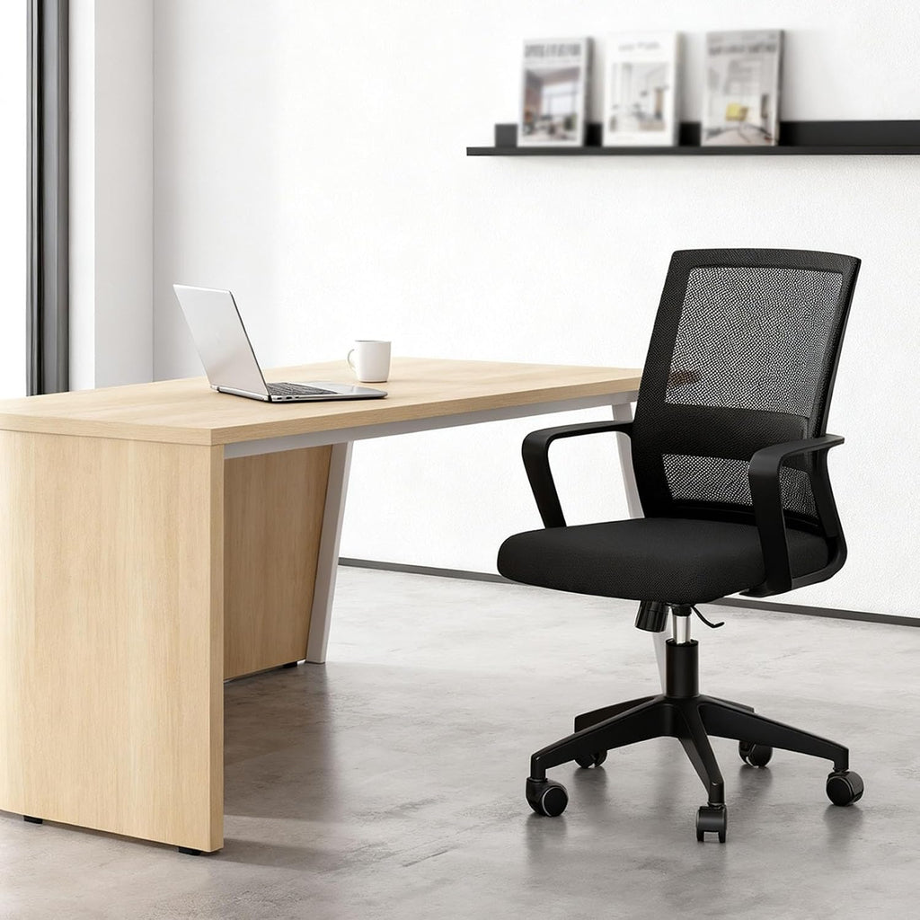 Mid-Back Mesh Computer Chair Set of 2,Home Mesh Desk Chair, Ergonomic Desk Chair, Lumbar Support Comfortable Executive,with Wheels 360 Swivel Task Chair for Office Home and Gaming