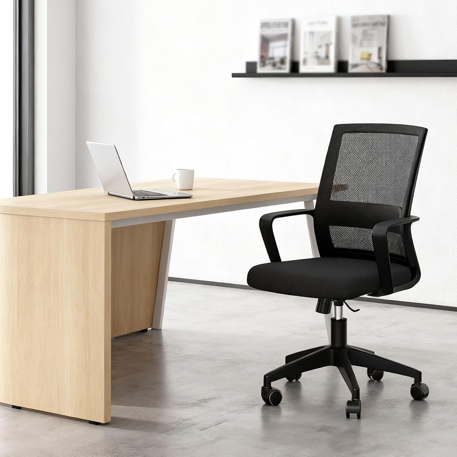 Mid-Back Mesh Computer Chair Set of 2,Home Mesh Desk Chair, Ergonomic Desk Chair, Lumbar Support Comfortable Executive,with Wheels 360 Swivel Task Chair for Office Home and Gaming