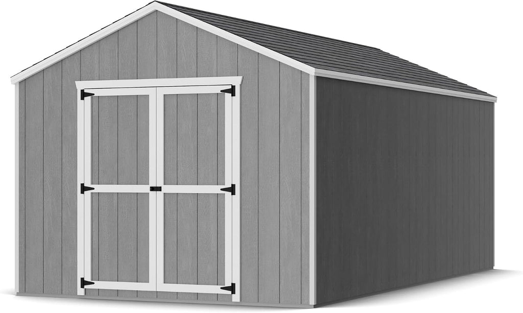 Little Cottage Co. 10x18 Value Gable Shed with Floor, Outdoor Wood Storage Do-It-Yourself Precut Kit