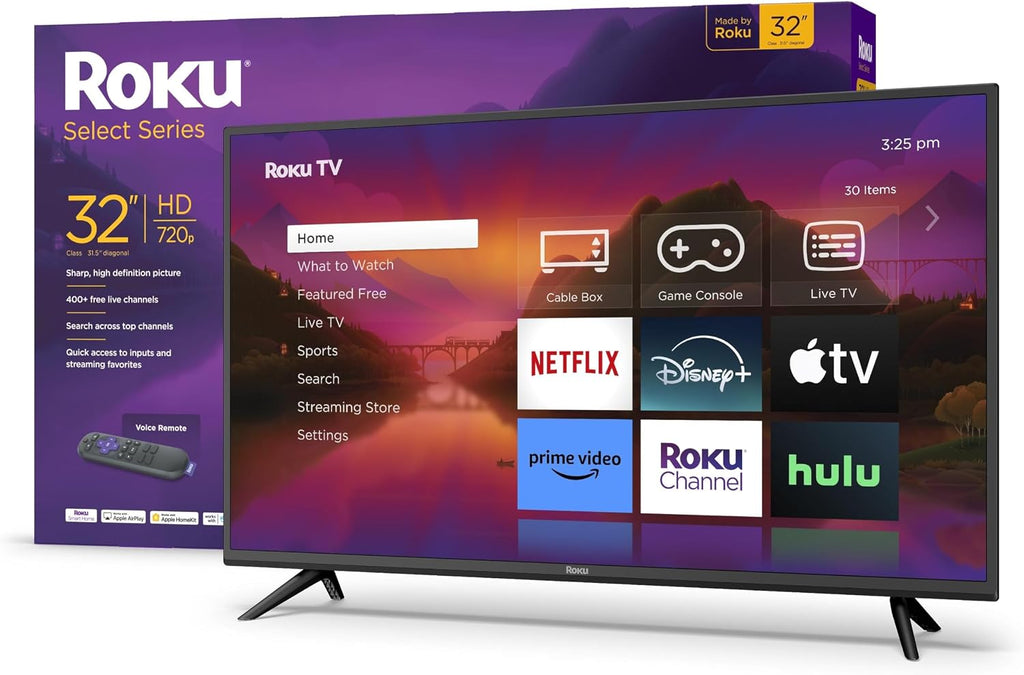 Roku Smart TV – 32-Inch Select Series 720p HD RokuTV Voice Remote, Bright Picture, Customizable Home Screen – Live Local News, Sports, Gaming (Renewed)