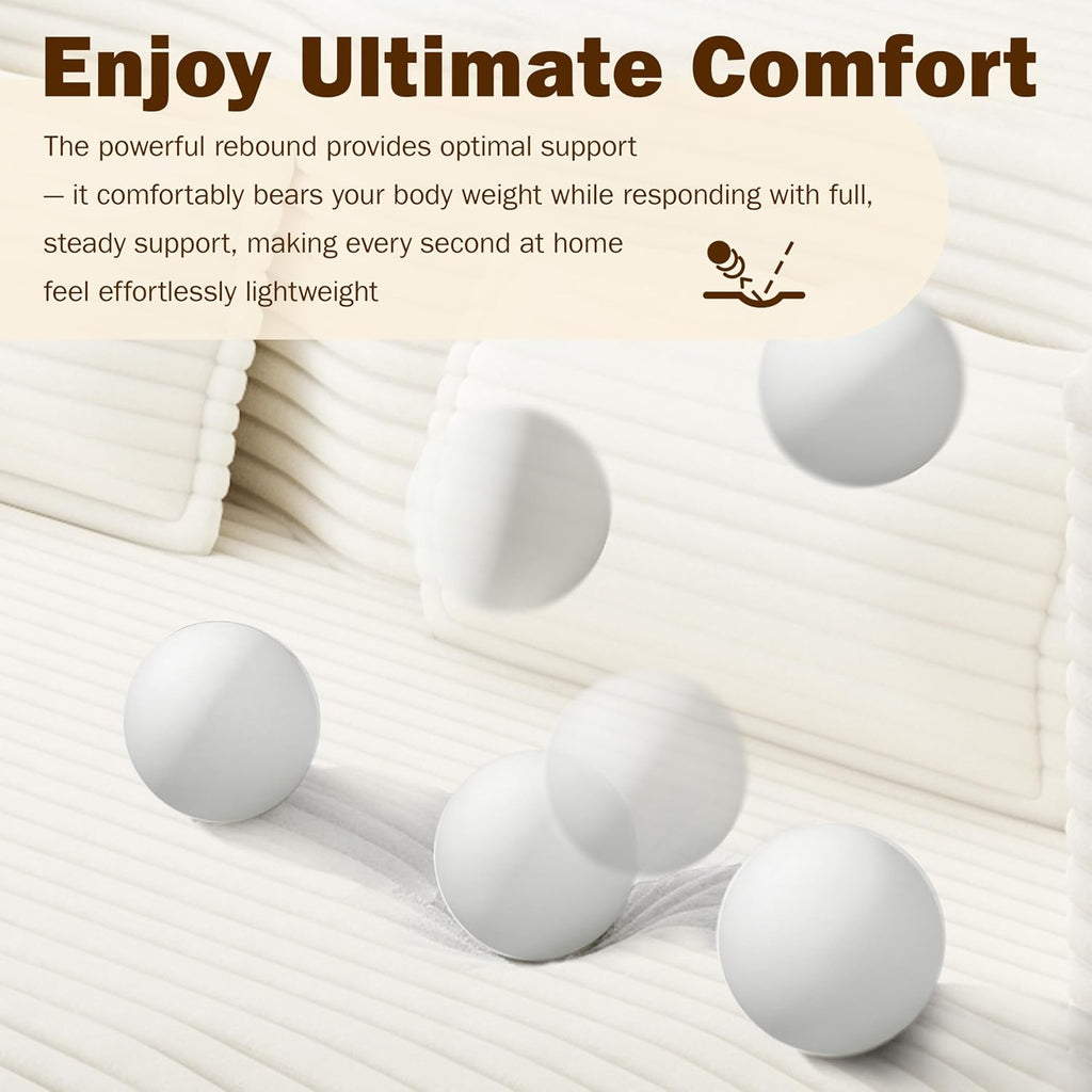 CAPCAEK 78' Folding Floor Sofa Bed Queen, Full Size Folding Mattress Boneless Couch for Living Room, 15' Seat Height Convertible Teddy Fabric Foam-Filled Loveseat Sleeper Sofa Bed