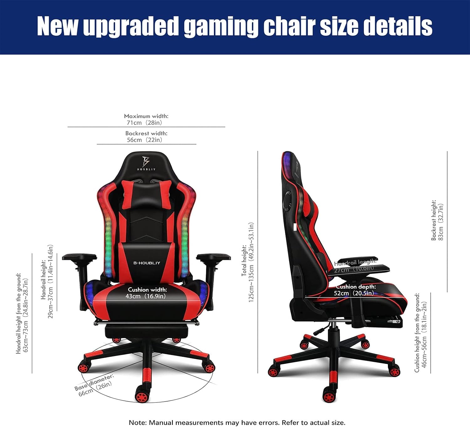 Gaming Chair with Footrest,4d Armrest Ergonomic Office Chair,90-180° Adjustable Backrest High Back Gamer Chair for Adults with Seven Point Massage Game Chair with Speakers,Red
