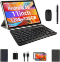 COLORROOM Android 15 Tablet 11inch, Face Unlock, 18W Fast Charging, 12GB+128GB+1TB Expand, Octa-core CPU, 8000mAh Large Battery, WiFi6, Touchscreen Display, Widevine L1 Tableta, Black