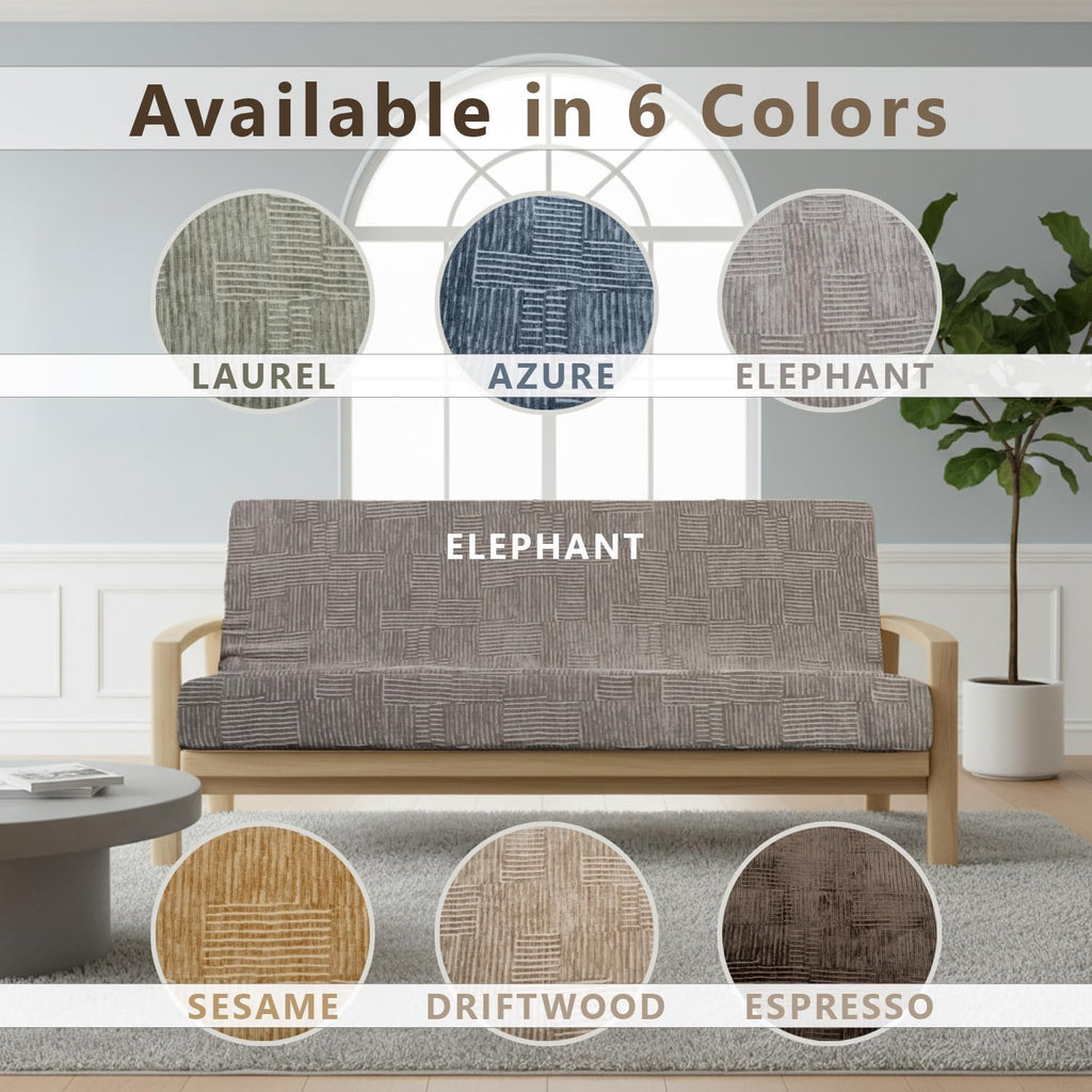 Matini Home Memory Foam Futon Mattress, Foldout Couch Futon Mattress - 54x74 Full Size (Elephant) Comfortable and Heavy Duty Sofa Bed, Thick Corded Cushion for All (Frame NOT Included)