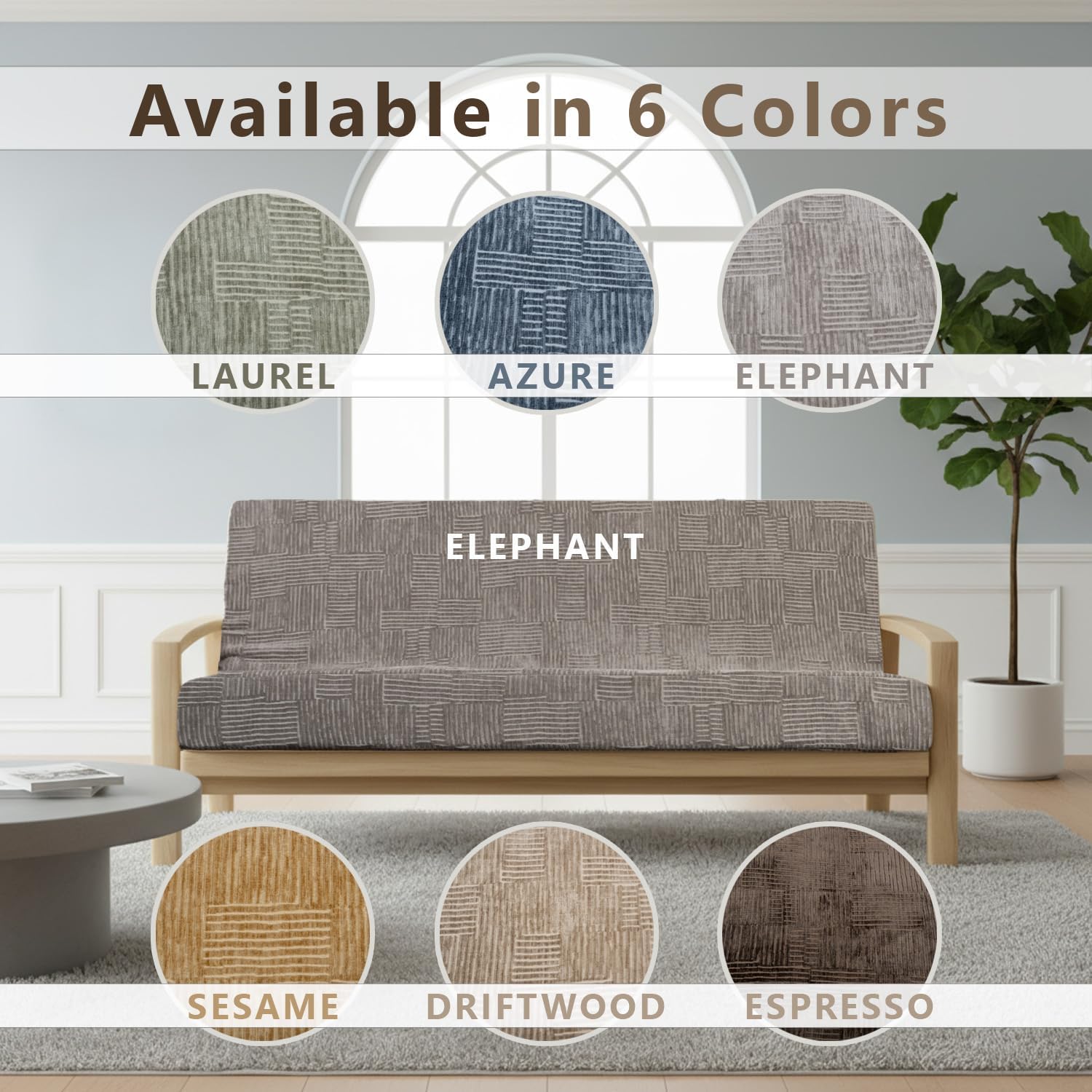 Matini Home Memory Foam Futon Mattress, Foldout Couch Futon Mattress - 54x74 Full Size (Elephant) Comfortable and Heavy Duty Sofa Bed, Thick Corded Cushion for All (Frame NOT Included)