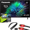 Panasonic TV-43W70BP W70 Series 43 inch LED 4K Ultra HD Smart Fire TV Bundle with WN10 Neck Speaker, 4 YR CPS Enhanced Protection, 2X HDMI Cable & Deco Gear Complete Home Theater Beginner's Guidebook