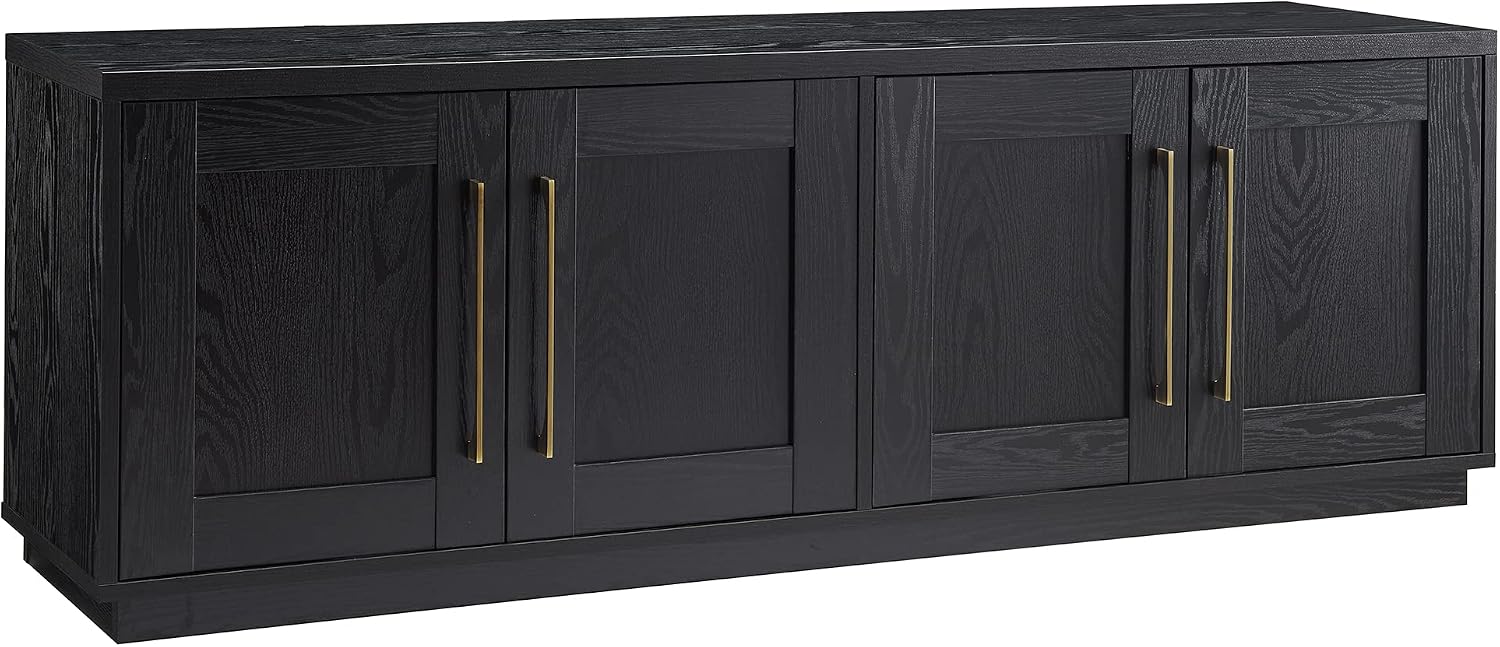 Henn&Hart Tillman Rectangular TV Stand for TV's up to 80' in Black Grain | Rectangular, for TV's, in Black Grain