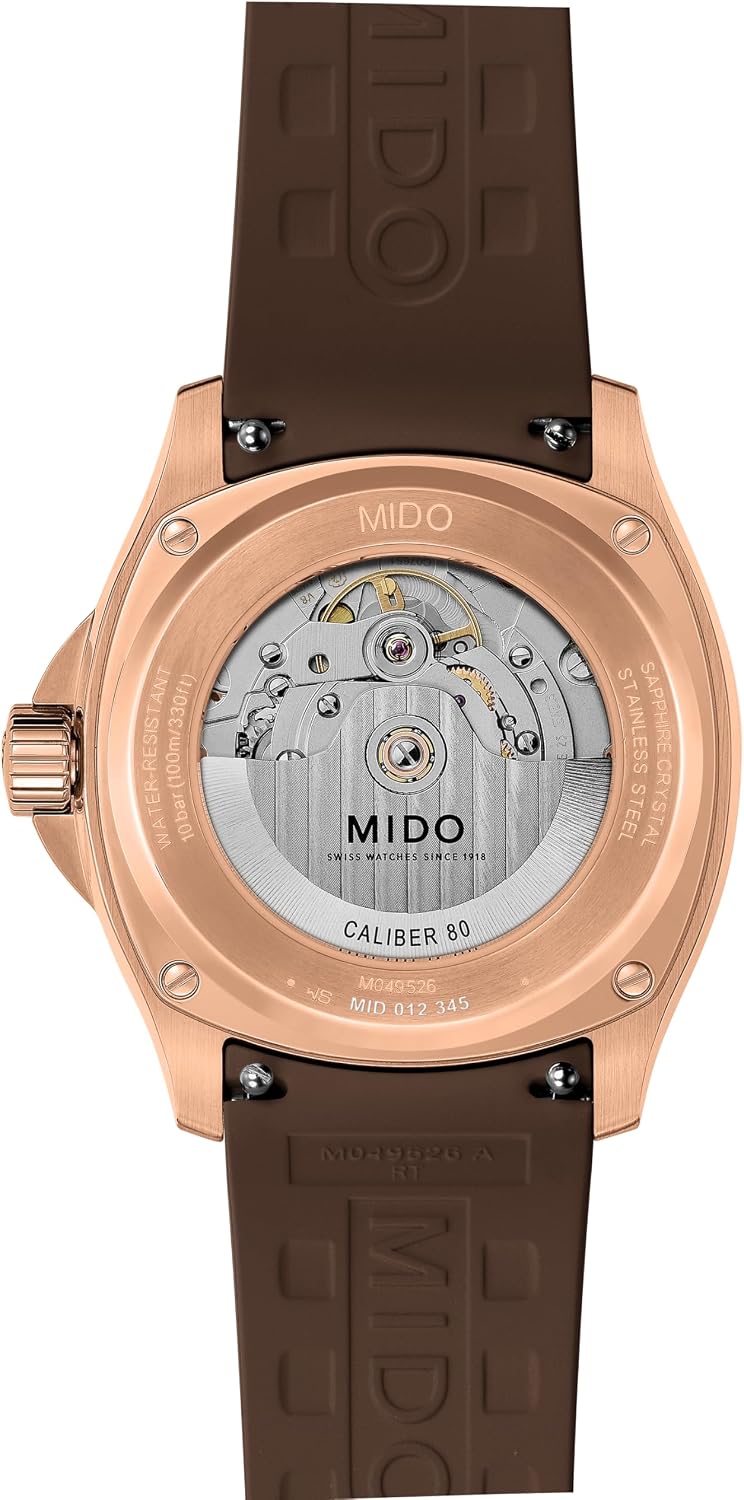 MIDO Multifort TV Big Date - Swiss Automatic Watch for Men - 40mm Case with Transparent Caseback