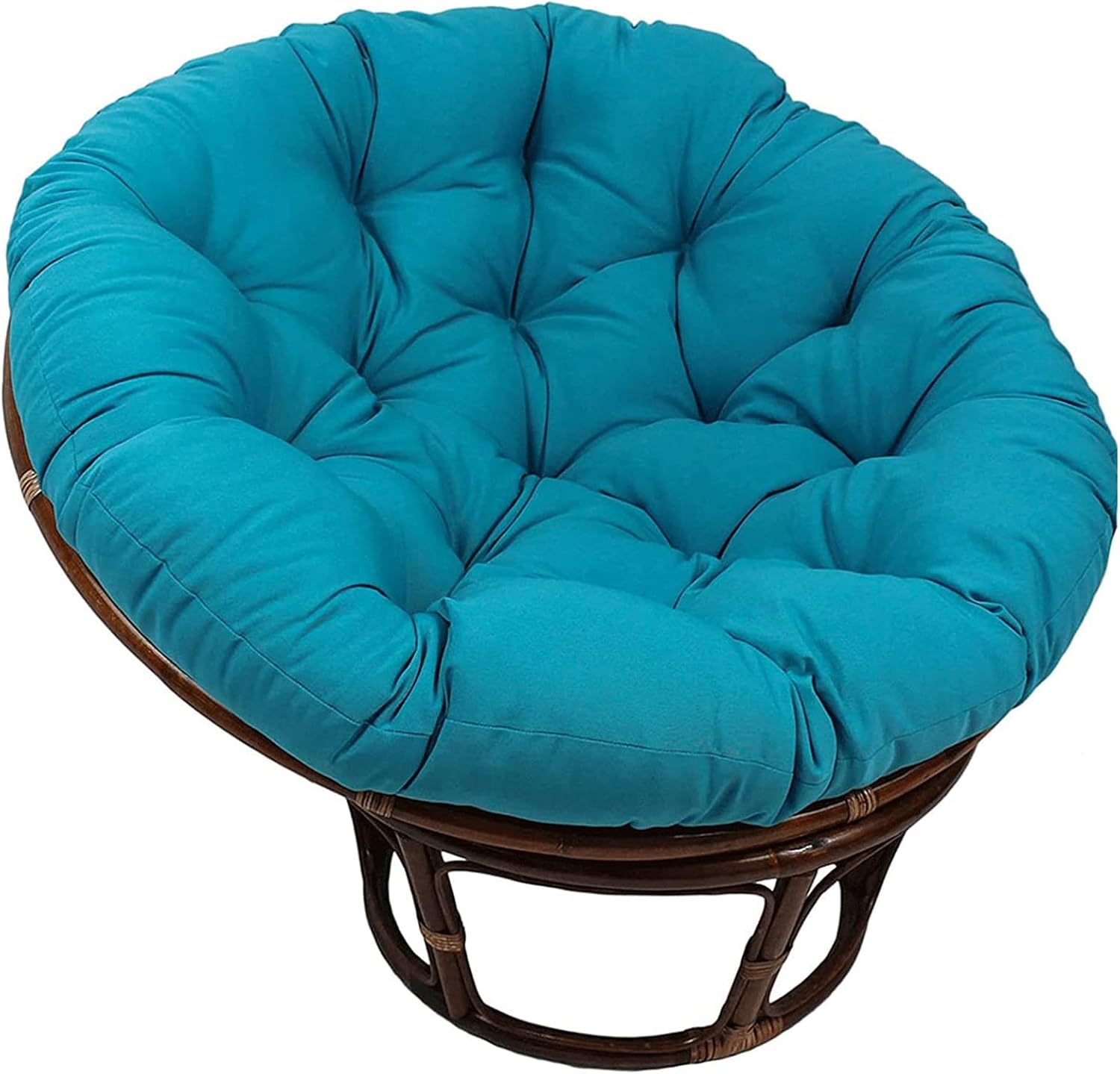 Papasan Chair Cushion Only Outdoor Waterproof Cloth Hammock Chair Pillow Pad Thicken Garden Hanging Chair Moon Radar Chair Cushions with Cotton Lining Soft and Comfortable,Blue,43in