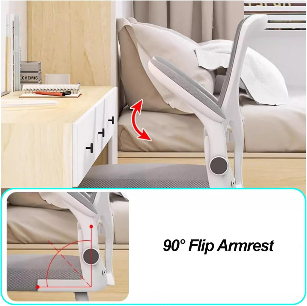 Ergonomic Office Chair, Mesh Back Computer Chair, 90° Flip Armrest, for Dormitory, Study Room, Office, Desk, Gaming Chair (Color : B)