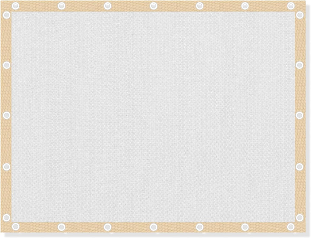 VICLLAX Shade Fabric Sun Shade Cloth with Every 2 FT Grommets for Patio Garden Pergola Cover Canopy 14x20 FT, Cream