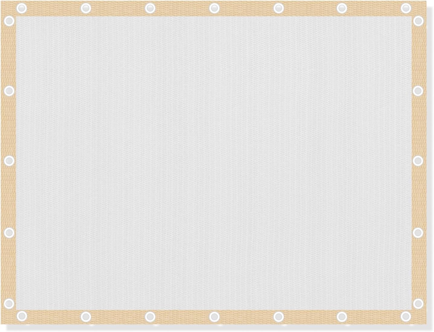 VICLLAX Shade Fabric Sun Shade Cloth with Every 2 FT Grommets for Patio Garden Pergola Cover Canopy 14x20 FT, Cream