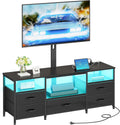 HOOBRO TV Stand with Mount and Power Outlet, for 32/45/55/60/65 inch TVs, Swivel Led Entertainment Center with Drawers, Adjustable Media Console for Living Room, Bedroom, Black BB130UDDS01