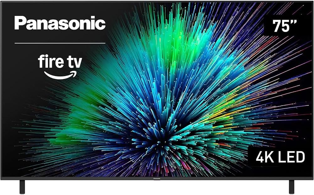 Panasonic TV-75W70BP W70 Series 75 inch LED 4K Ultra HD Smart Fire TV Bundle with WN10 Neck Speaker, 4 YR CPS Enhanced Protection, 2X HDMI Cable & Deco Gear Complete Home Theater Beginner's Guidebook