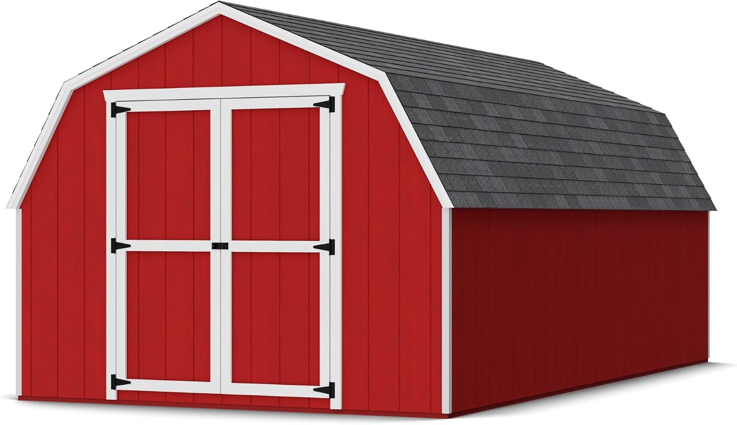 Little Cottage Co. 10x18 Value Gambrel Barn with 4 ft. Sidewalls with Floor, Outdoor Wood Storage Shed Do-It-Yourself Precut Kit