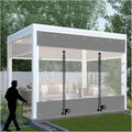 Outdoor Tarp Curtains with Zipper Door,Outdoor Clear Waterproof Tarpaulin Curtains,Waterproof Clear Tarp Curtains,PVC Plastic Tarpaulin with Zipper,for Pergola Gazebo(10x10m/32.81x32.81ft)