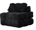 Folding Sofa Bed, 3-in-1 Convertible Sleeper Chair with Pillow, Single Futon Couch Bed with Back Support, Portable Fold Out Chair Bed Comfy Floor Sofa Lounge for Living Room Bedroom, Black