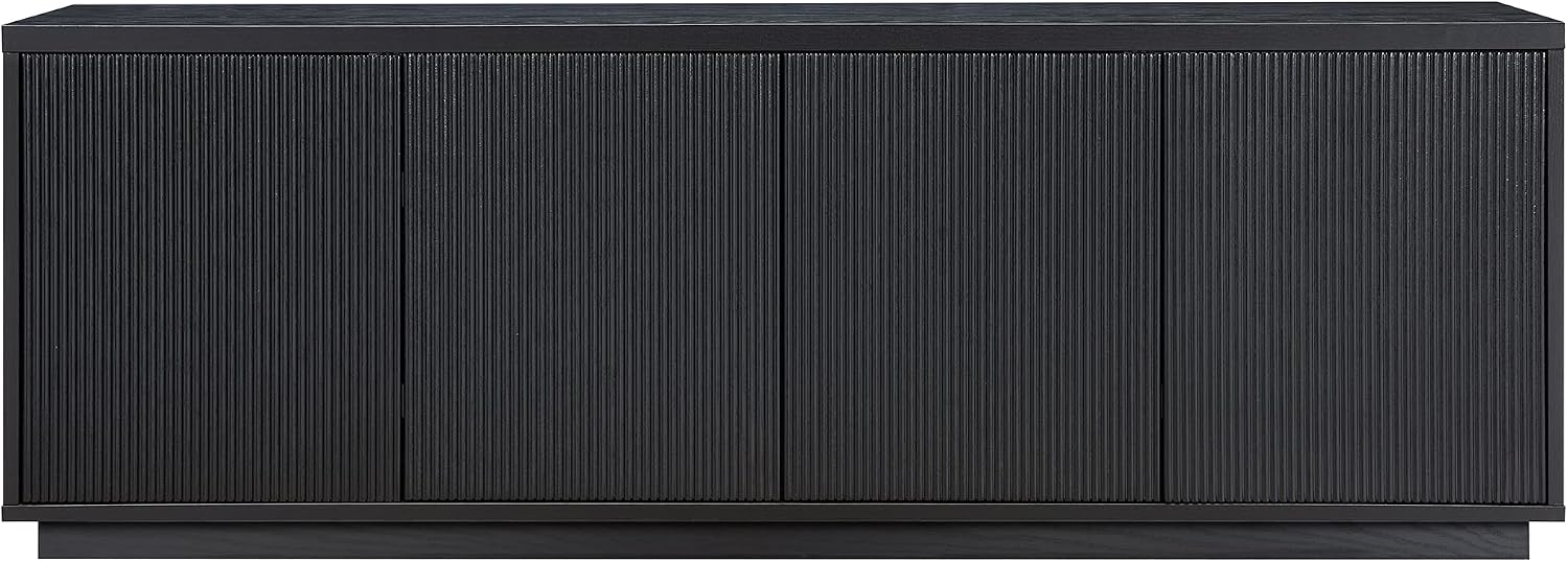 Henn&Hart Hanson Rectangular TV Stand for TV's up to 75' in Black Grain | Rectangular, for TV's, in Black Grain