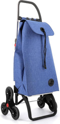 ROLSER I-Max Tweed 6 Wheel Stair Climber Foldable Shopping Trolley - Blue