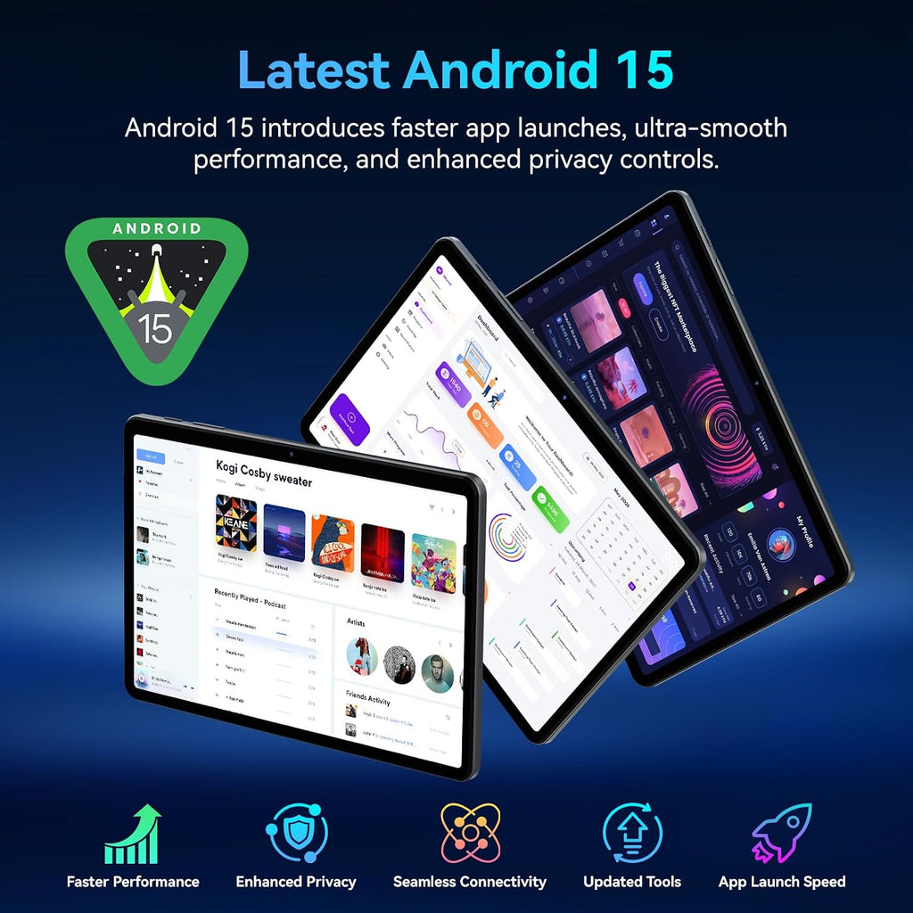 Tablet 2026 Android 16 Tablets, 10.1 Inch Tablet with HD Display, 18GB RAM 128GB ROM /2TB TF, Gemini AI 2.0, Daul Speaker and Cameras, 6000mAh, Widevine L1, 2 in 1 Tablets with Keyboard Mouse Stylus