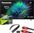 Panasonic TV-65W70BP W70 Series 65 inch LED 4K Ultra HD Smart Fire TV Bundle with WN10 Neck Speaker, 4 YR CPS Enhanced Protection, 2X HDMI Cable & Deco Gear Complete Home Theater Beginner's Guidebook