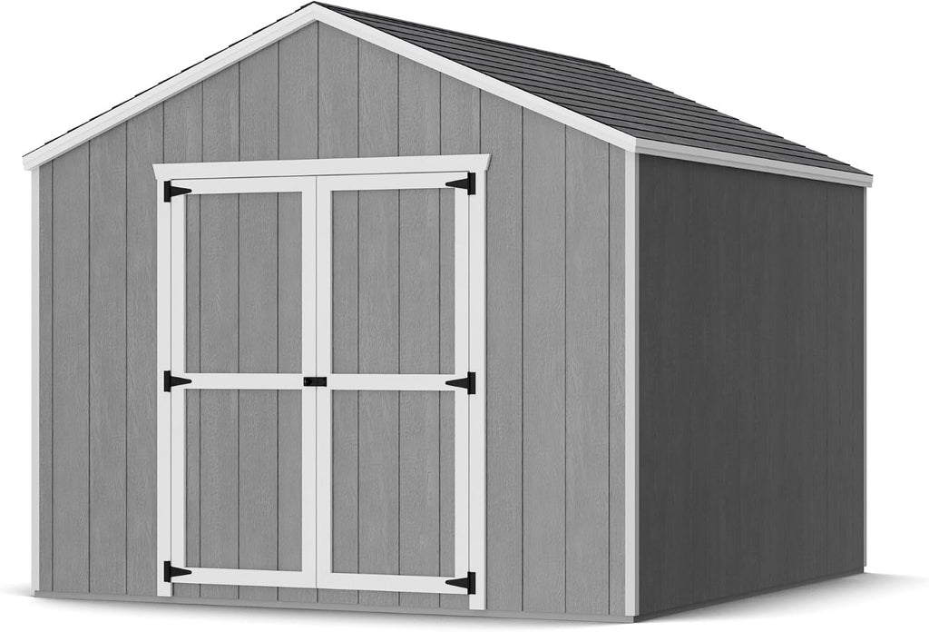 Little Cottage Co. 10x10 Value Gable Shed with Floor, Outdoor Wood Storage Do-It-Yourself Precut Kit