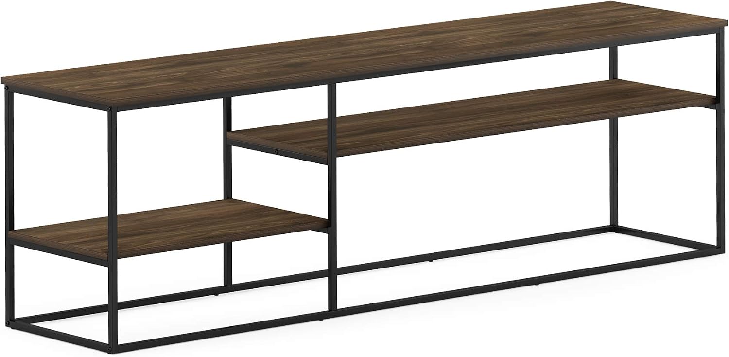 Furinno Moretti Modern Lifestyle TV Stand, Entertainment Center for TV up to 78 Inch, for Living Room, Bedroom, Brown Walnut