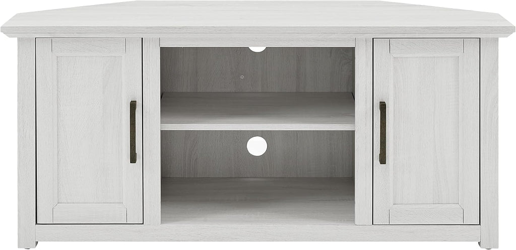 Crosley Furniture Camden TV Stand for 50+ inch TVs, Entertainment Center with Adjustable Storage Shelves, Whitewash