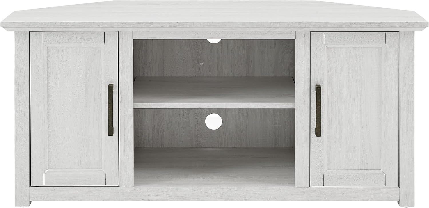 Crosley Furniture Camden TV Stand for 50+ inch TVs, Entertainment Center with Adjustable Storage Shelves, Whitewash