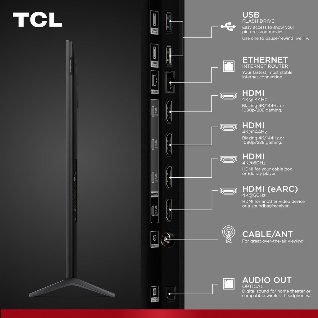 TCL 65 Inch Class QM6K Series | Mini LED QLED 4K HDR | 65QM6K, 2025 Model | 120HZ-144HZ High Brightness Smart Google TV Dolby Atmos Onkyo Audio | Voice Remote Alexa Gaming Streaming Television