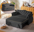 oaaktu 57-Inch Velvet Full Size Sleeper Sofa Couch with Pullout Bed,Convertible Pull Out with Golden Decorative Strip and Adjustable Backrest for Small Spaces,Apartment, Guest Room, RV (Black)