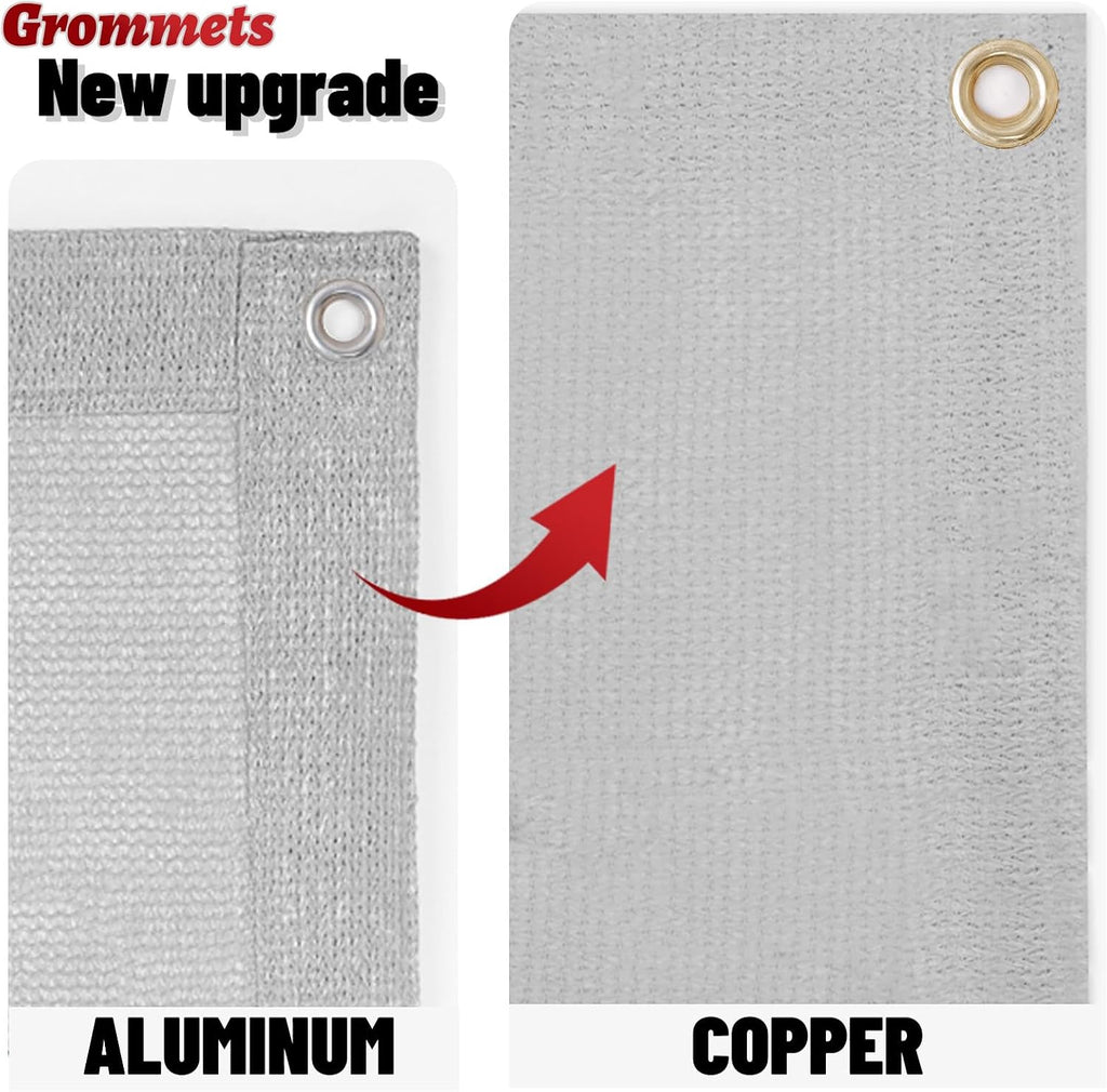 SUNNY GUARD Shade Cloth Custom Size 14x20 FT Sun Shade Screen Fabric Shade Cover Tarp with Grommets for Pergola Backyard Garden, Light Grey(We Customized)