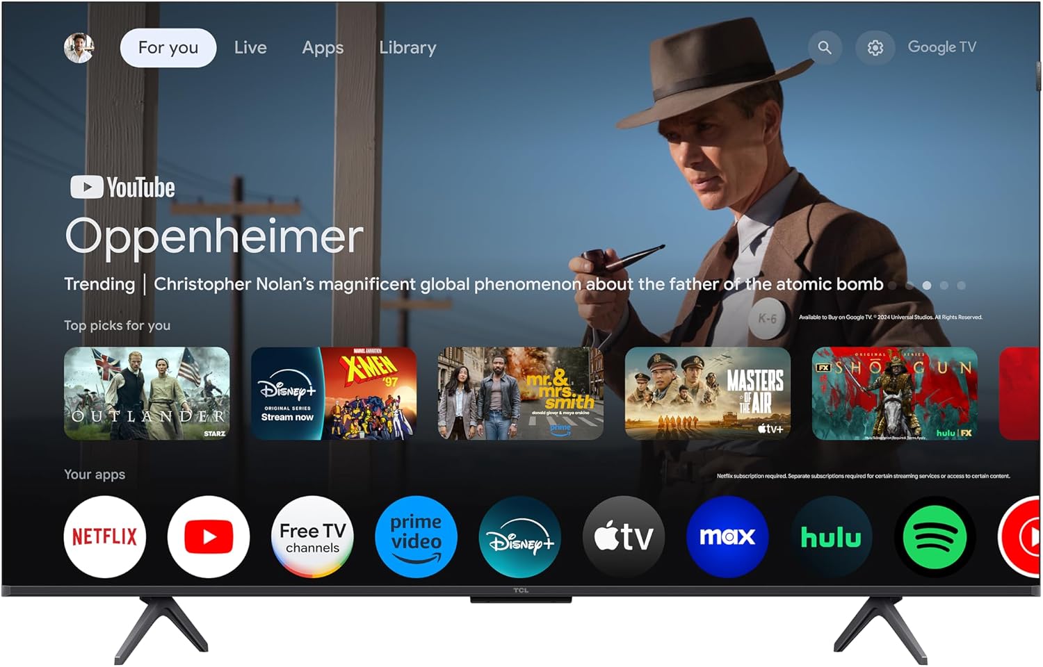 TCL 50-Inch QM6K Series QLED 4K Smart QD-Mini LED TV with Google TV (50QM6K, 2025 Model) New Halo Control System, LD500 Precise Dimming Series, High Contrast HVA Panel, 144Hz Native Panel Refresh Rate