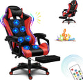 X Rocker Gaming Chair Gaming Chair with RGB Lighting and Speakers, Ergonomic Gaming Chair with footrest and 7-Point Massage Function, 150° tiltable Office Chair Gaming Chair for Adults,Red