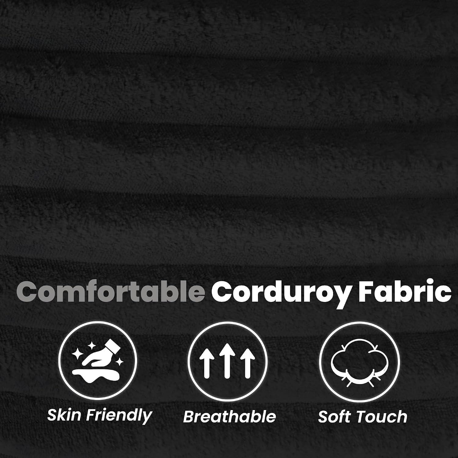 8' Futon Mattress Full Size 54' x 80', Futon Sofa Couch Bed with Twisted Rope Design Edging, Extra Thick Corded Floor Futon Mattress Sleeping Mat for Adults, Camping, Dorm, Black(Frame Not Included)