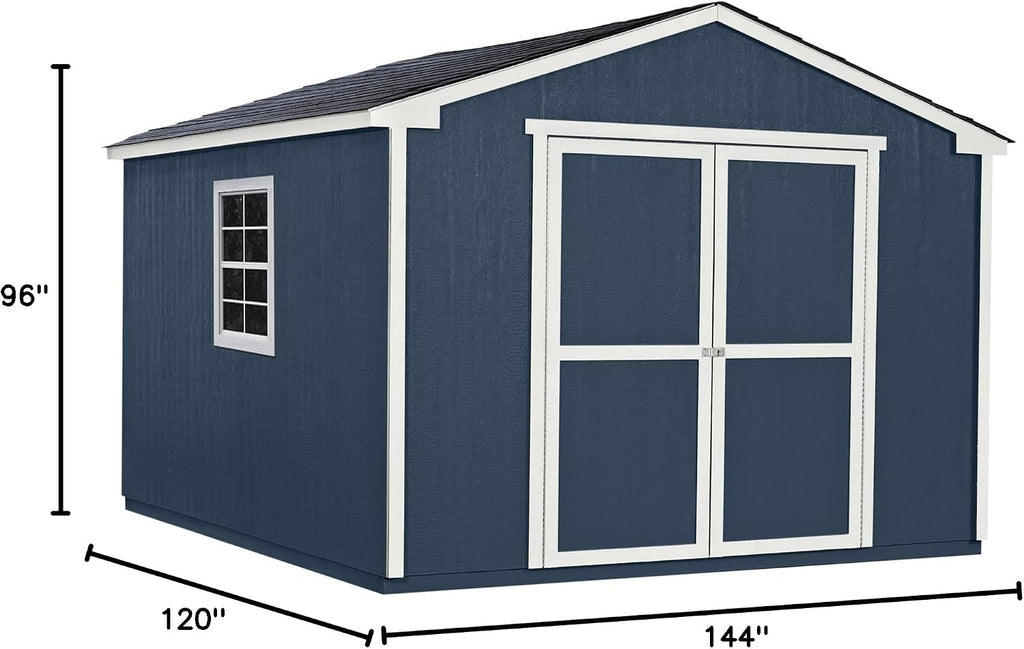 Handy Home Products Charleston Value Gable 10x12 Do-It-Yourself Wooden Storage Shed with Floor, 2x3 framing- Does not Include Paint or Roofing Shingles