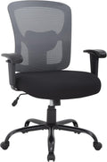 Big and Tall Office Chair 400lbs Desk Chair Mesh Computer Chair with Lumbar Support Wide Seat Adjust Arms Rolling Swivel High Back Task Executive Ergonomic Chair for Home Office (Grey)