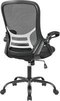 HYLONE Office Chair Ergonomic Chair with Flip up Armrests, Thickened Seat Computer Chair with Breathable Mesh Back Home Office Computer Chairs for Long Hours Mesh Office Chair(Black)
