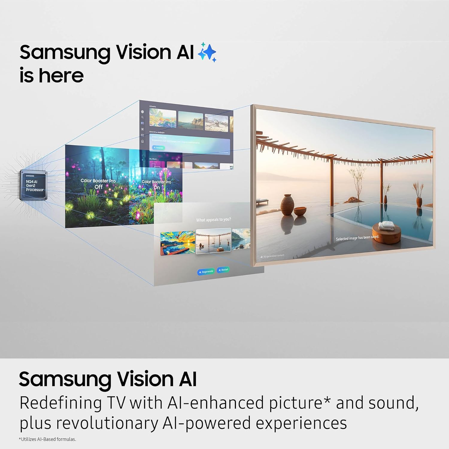 Samsung 43-Inch Class The Frame LS03F 4K QLED Smart TV (2025 Model) Slim Fit Wall Mount, Modern Frame Design, NQ4 AI Gen2 Processor, Art Mode, Artful Picture Quality, Samsung Vision AI, Alexa Built-in