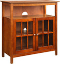 Convenience Concepts Big Sur Highboy TV Stand 36' - Modern Entertainment Center For TVs up to 40', Storage Cabinet for Dining, Living Room, & Entryway, Console Hall Table with Shelves, Cherry