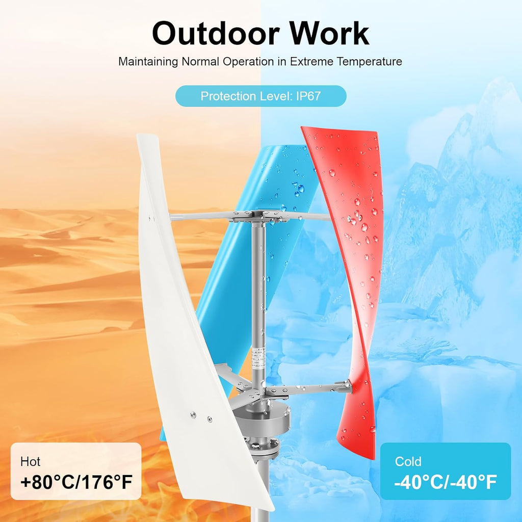 3-Blade Wind Turbine Generator,400W Wind Turbine Generator With Controller,Rare Earth Permanent Magnet Generator,Vertical Wind Generator Kit For Use In Ships, Pavilions, Cabins, Rvs,Windmills,Etc