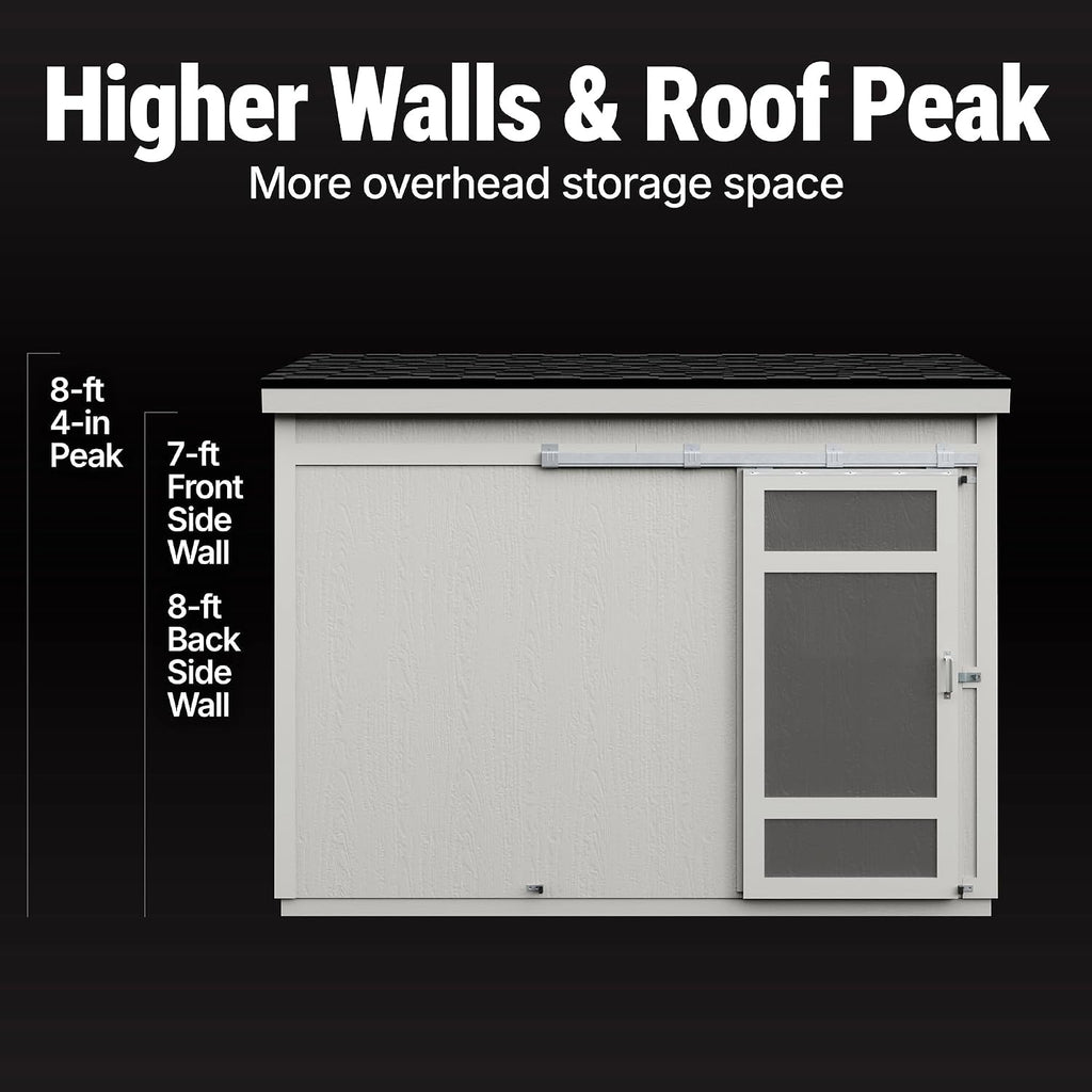 Handy Home Products Cambria 10x4 Outdoor Wood Storage Shed with Full Floor System- Does not Include Paint or Roofing Shingles